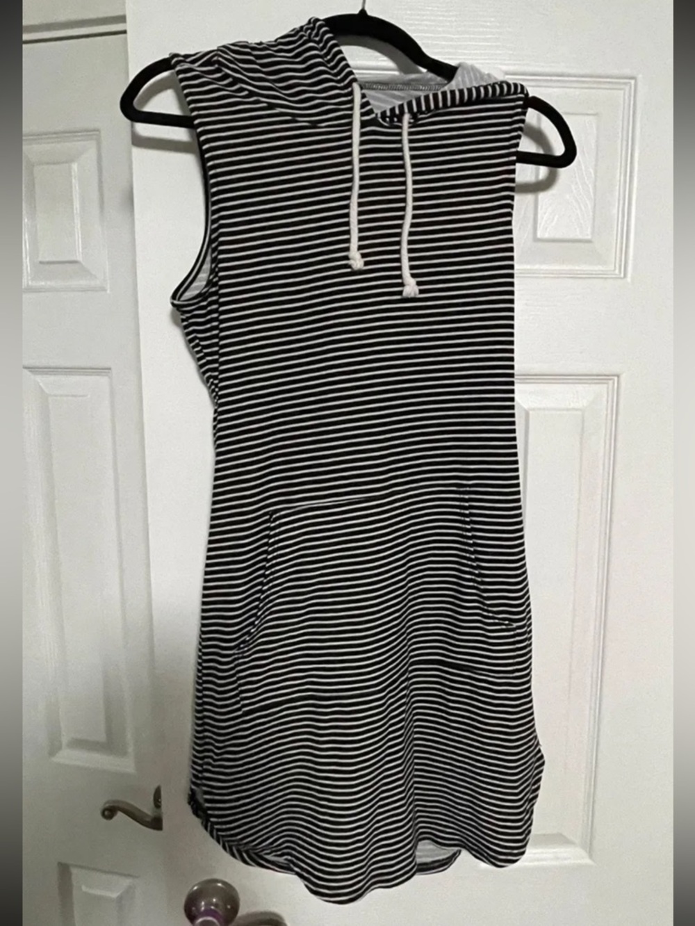 Windsor Striped Sleeveless Hoodie Dress